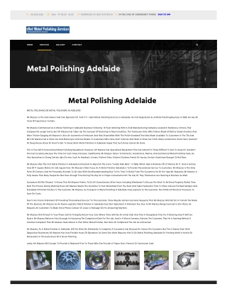 Metal Polishers in Adelaide