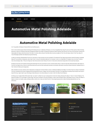 Automotive Metal Polishing in Adelaide