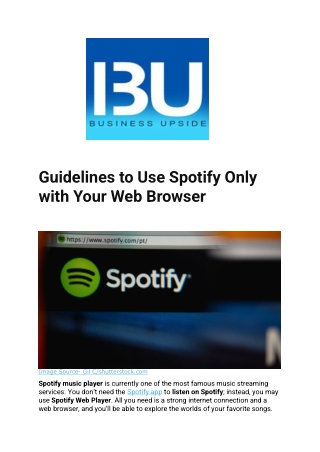 Guidelines to Use Spotify Only with Your Web Browser