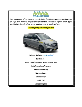 Taxis Salford  Mmatransfers.com