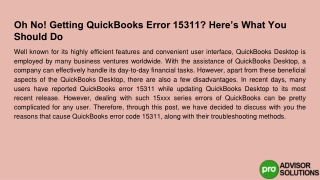 Read this short guide if you would like to fix the QuickBooks error 15311