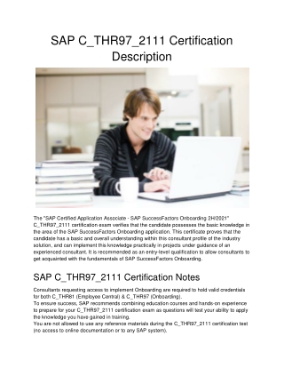 SAP C_THR97_2111 Certification