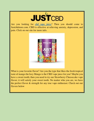 Cbd vape juice | Justcbdstore.com