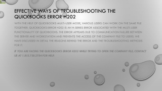 An appropriate method to resolve the QuickBooks error H202