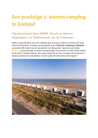 5-sterren camping in Zeeland