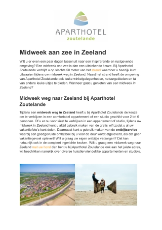 Aparthotel Zoutelande - Midweek aan zee Zeeland