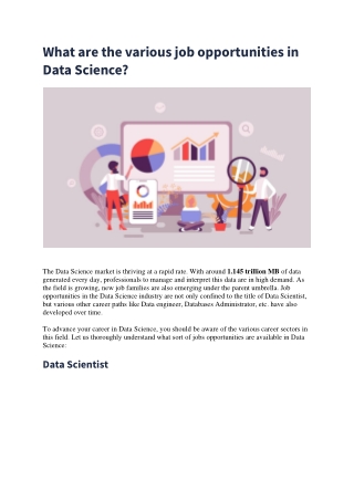 What are the various job opportunities in Data Science?