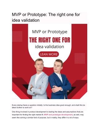 MVP or Prototype_ The right one for idea validation