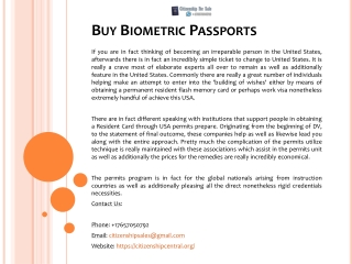 Buy Biometric Passports
