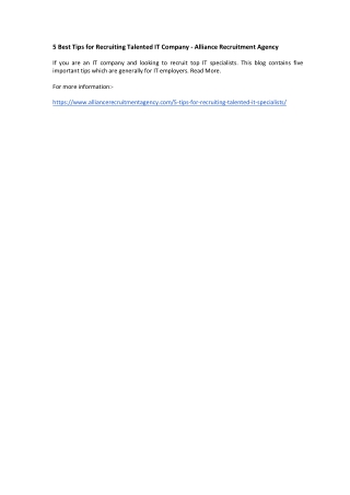 it company recruitment