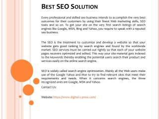 Best SEO Solution