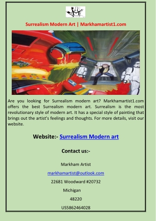 Surrealism Modern Art | Markhamartist1.com