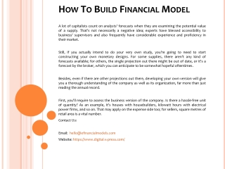 How To Build Financial Model
