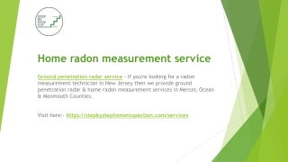 Ground penetration radar service