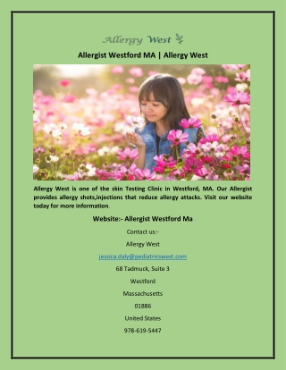 Allergist Westford MA | Allergy West