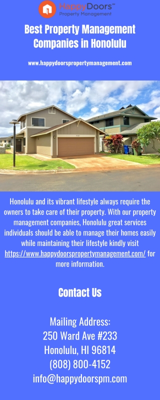 Best Property Management Companies in Honolulu - www.happydoorspropertymanagement.com