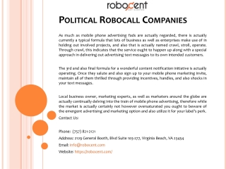 Political Robocall Companies