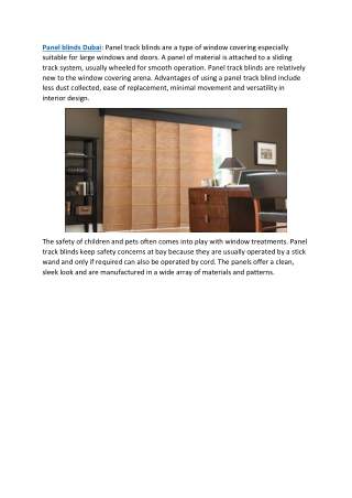 Panel blinds Dubai