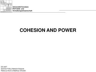 COHESION AND POWER