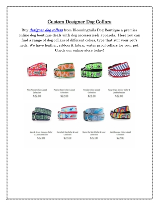 Custom Designer Dog Collars