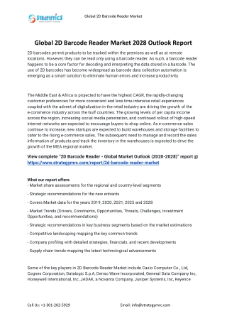 2021 2D Barcode Reader Industry Global Analysis Report