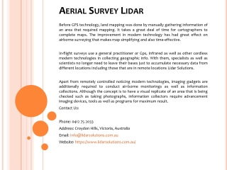 Aerial Survey Lidar