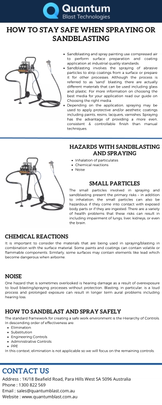 How to stay safe when spraying or sandblasting