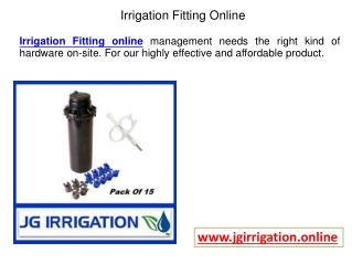 Irrigation Fitting Online