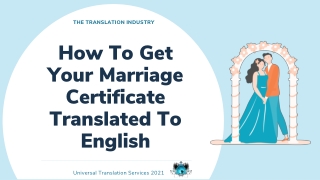 Marriage Certificate Translated to English