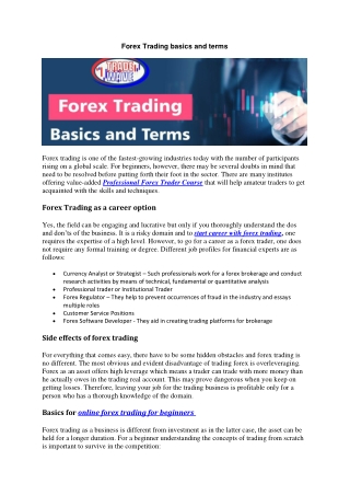 Professional Forex Trader Course