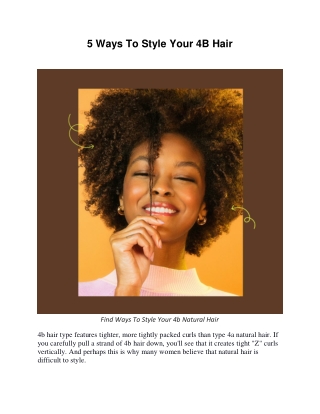 5 Ways To Style Your 4B Hair