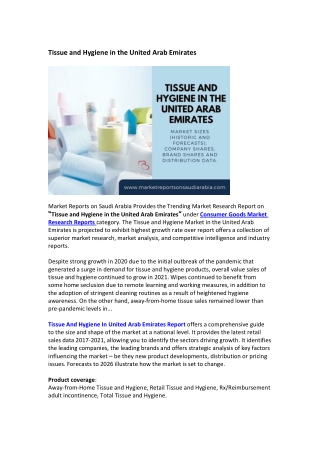 United Arab Emirates Tissue and Hygiene Market Research Report 2026