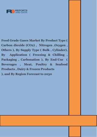 Food Grade Gases Market Will Generate Growth Opportunities Status 2030