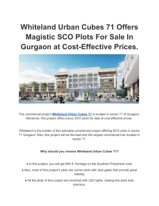 Whiteland SCO plots