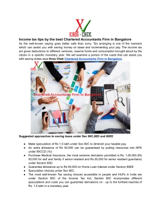 Income tax tips by the best Chartered Accountants Firm in Bangalore