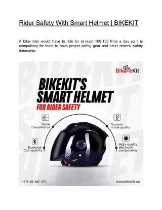 Rider Safety With Smart Helmet | BIKEKIT