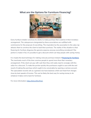 What are the Options for Furniture Financing?