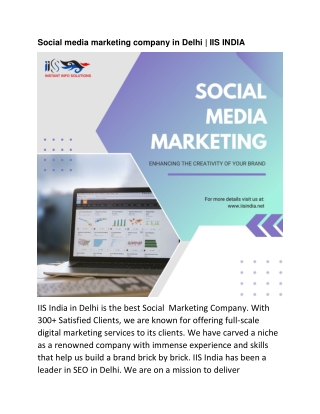 Social media marketing company in Delhi | IIS INDIA