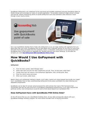 How to Use GoPayment With QuickBooks Point of Sale