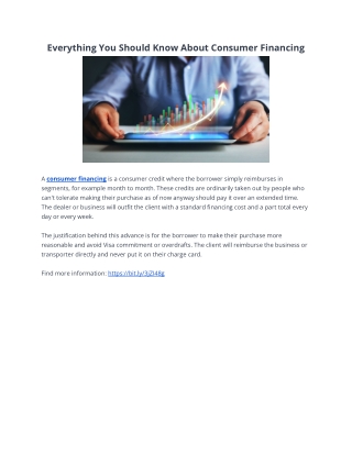 Everything You Should Know About Consumer Financing