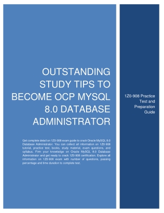 Outstanding Study Tips to Become OCP MySQL 8.0 Database Administrator