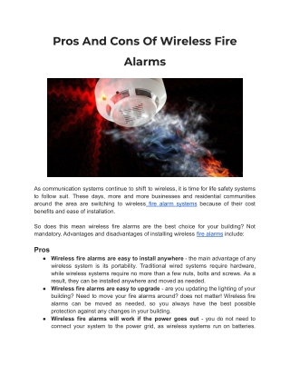 Pros And Cons Of Wireless Fire Alarms