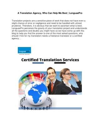 Translation Agency In New York