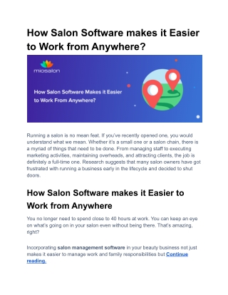 How Salon Software makes it Easier to Work from Anywhere
