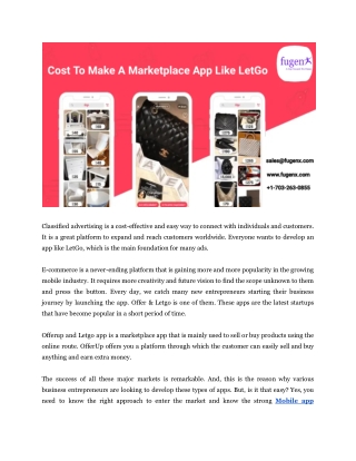 Cost To Make A Marketplace App Like LetGo