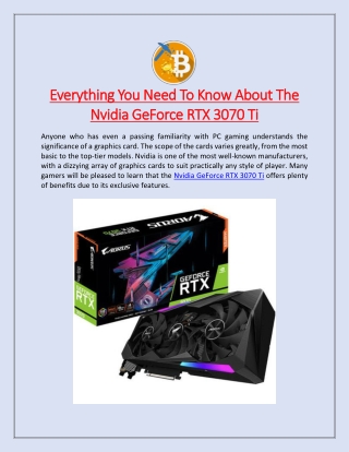 Everything You Need To Know About The Nvidia GeForce RTX 3070 Ti