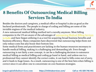 8 Benefits Of Outsourcing Medical Billing Services To India