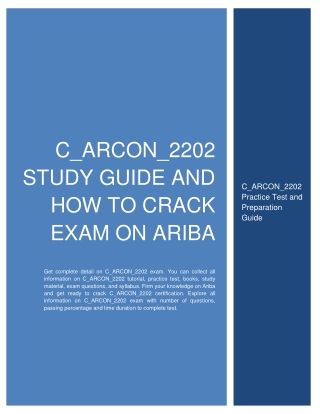 C_ARCON_2202 Study Guide and How to Crack Exam on Ariba