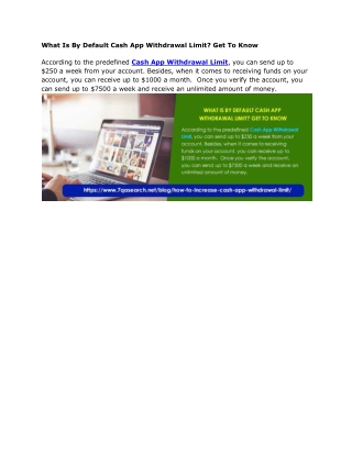 What Is By Default Cash App Withdrawal Limit? Get To Know
