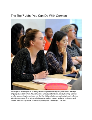 The Top 7 Jobs You Can Do With German